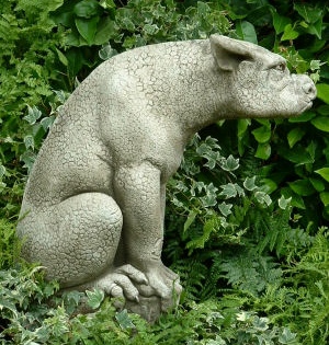 Ernie humorous gothic gargoyle statue-side view